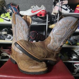 🔥 Twisted X Work! Size 11.5 Brown and Blue Gray Cowboy Boots RESERVED FOR CWOLF